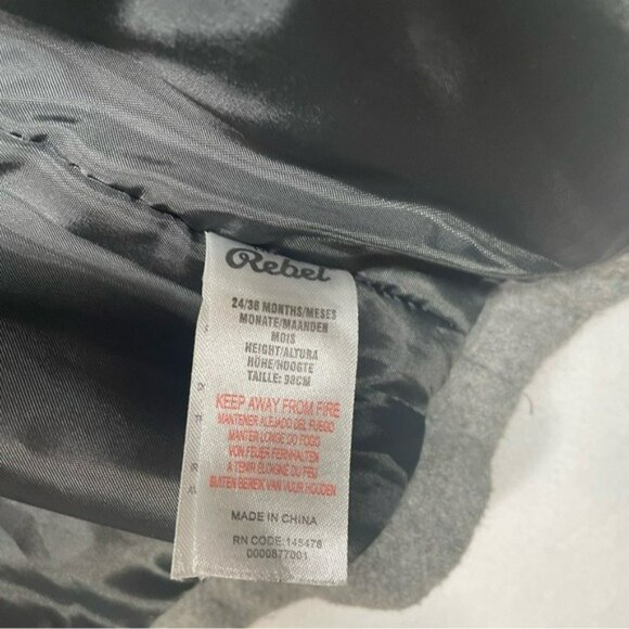 Mini Rebel Toddler Grey Hooded Wool Toggle Coat 24-36m Winter - Picture 6 of 7